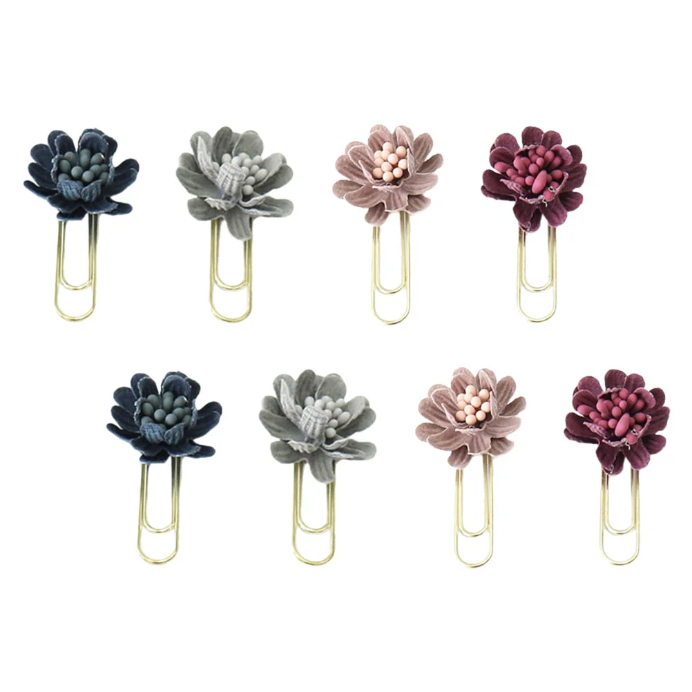 

8 Pcs Flower-shape Clips Creative Paper Clamps Practical Paper Clips