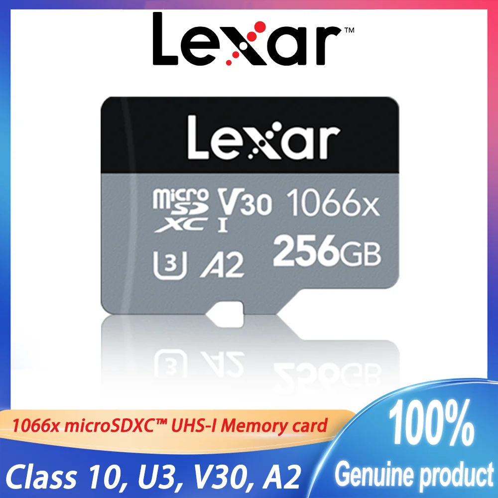 

Оригинальная карта памяти Lexar 1066x, 512 ГБ, 256 ГБ, 128 ГБ, 64 ГБ, SDXC, класс 10, до 160 Мб/с, карта Micro SD, UHS-I A2, U3, V30, карта TF