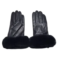 rabbit fur gloves winter warm fashion girl ladies outdoor sheepskin touch screen shearling gloves