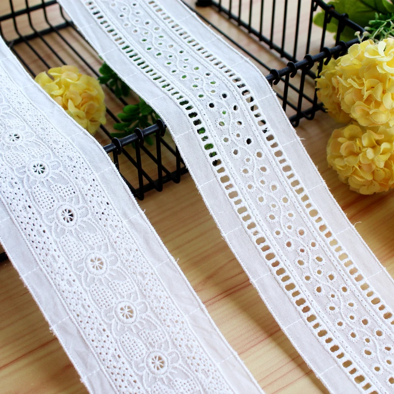6cm wide 100% Cotton Embroidered Lace Sewing Ribbon Guipure Trim Wedding Decoration DIY Dolls Clothes Accessories Lace Edge