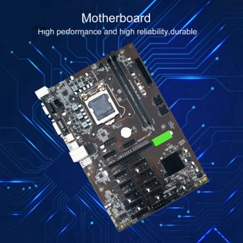 Материнская плата B250 для майнинга 12 GPU LGA1151 DDR4 поддержка VGA с ЦП G3930 + охлаждающий