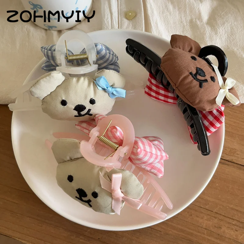 Заколка для волос с милым маленьким медведем женщин и девочек заколка из