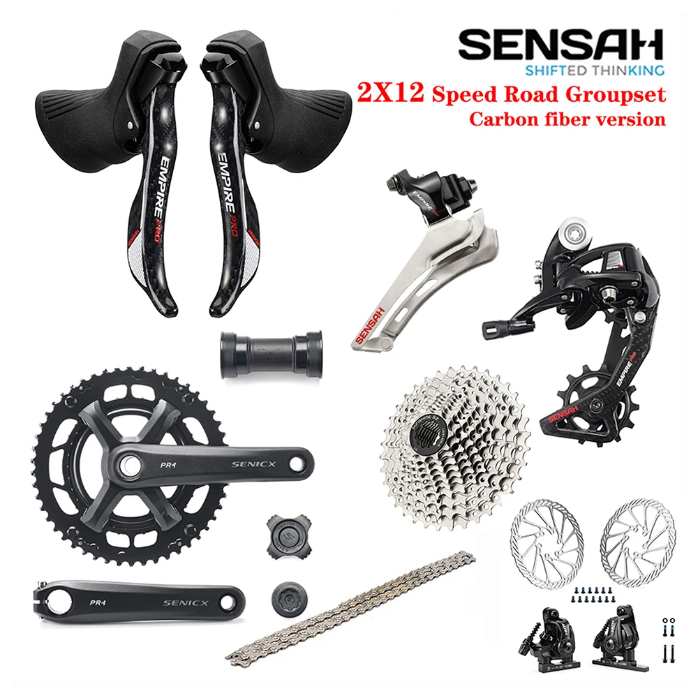 Задний рычаг переключателя передач SENSAH EMPIRE PRO 2x1 2 скорости 24s Road Groupset из