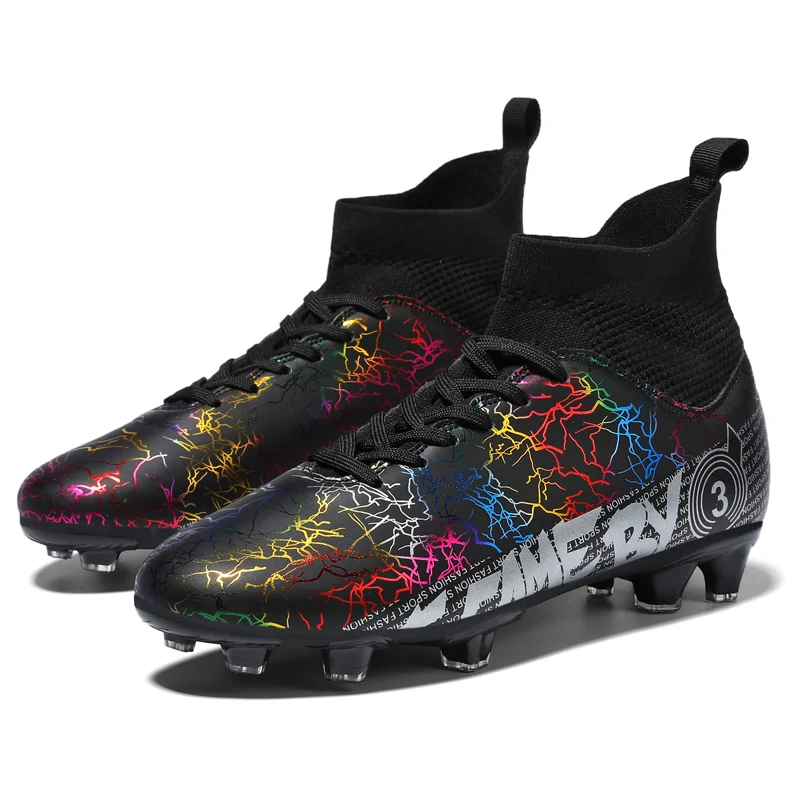 Men Soccer Shoes High-top Football Boots Professional Field Boots Children's Athletic Shoes Cleats Sneakers Tenis Soccer Hombre
