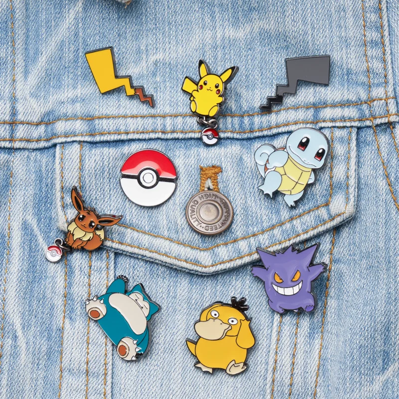 

Покемон анимация периферийные значки Пикачу утка ГЭН призрак Мультяшные булавки милые украшения Броши игрушки рождественские подарки