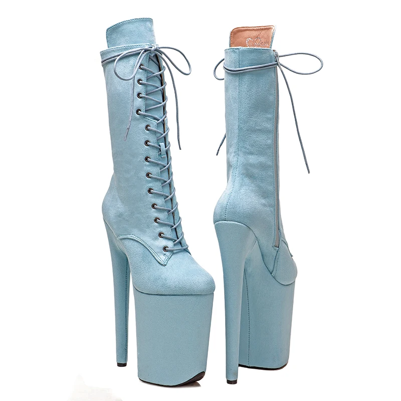 Leecabe  23CM/9inches Suede   Pole dance shoes High Heels Pole Dance boot