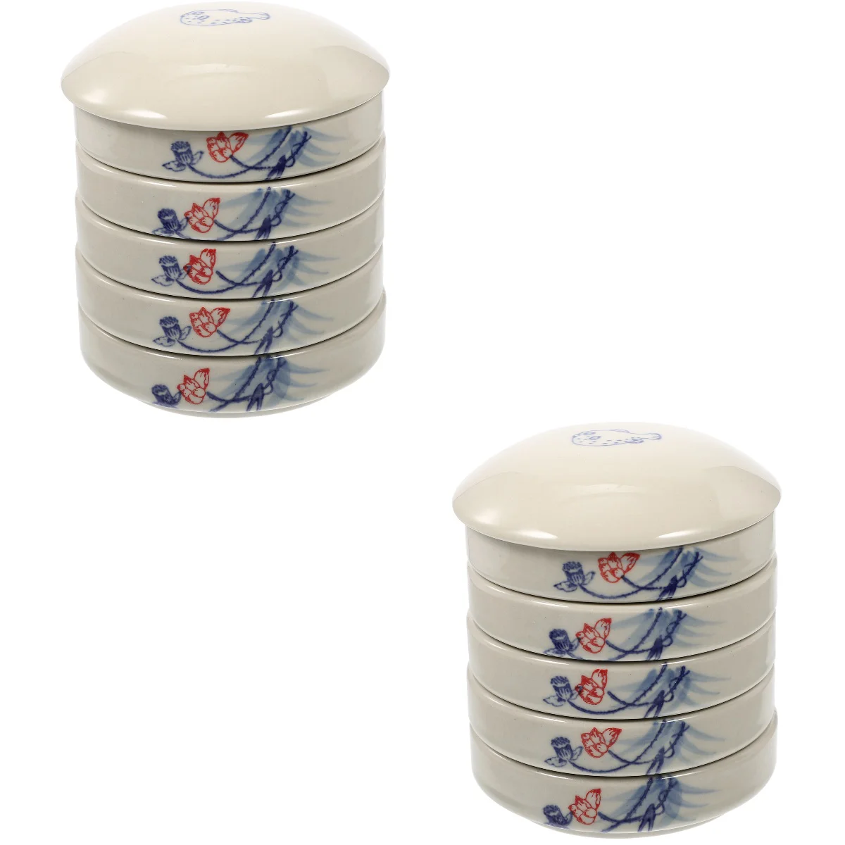 

2 Sets of Watercolor Palettes Ceramic Watercolor Mixing Trays Decorative Color Mixers