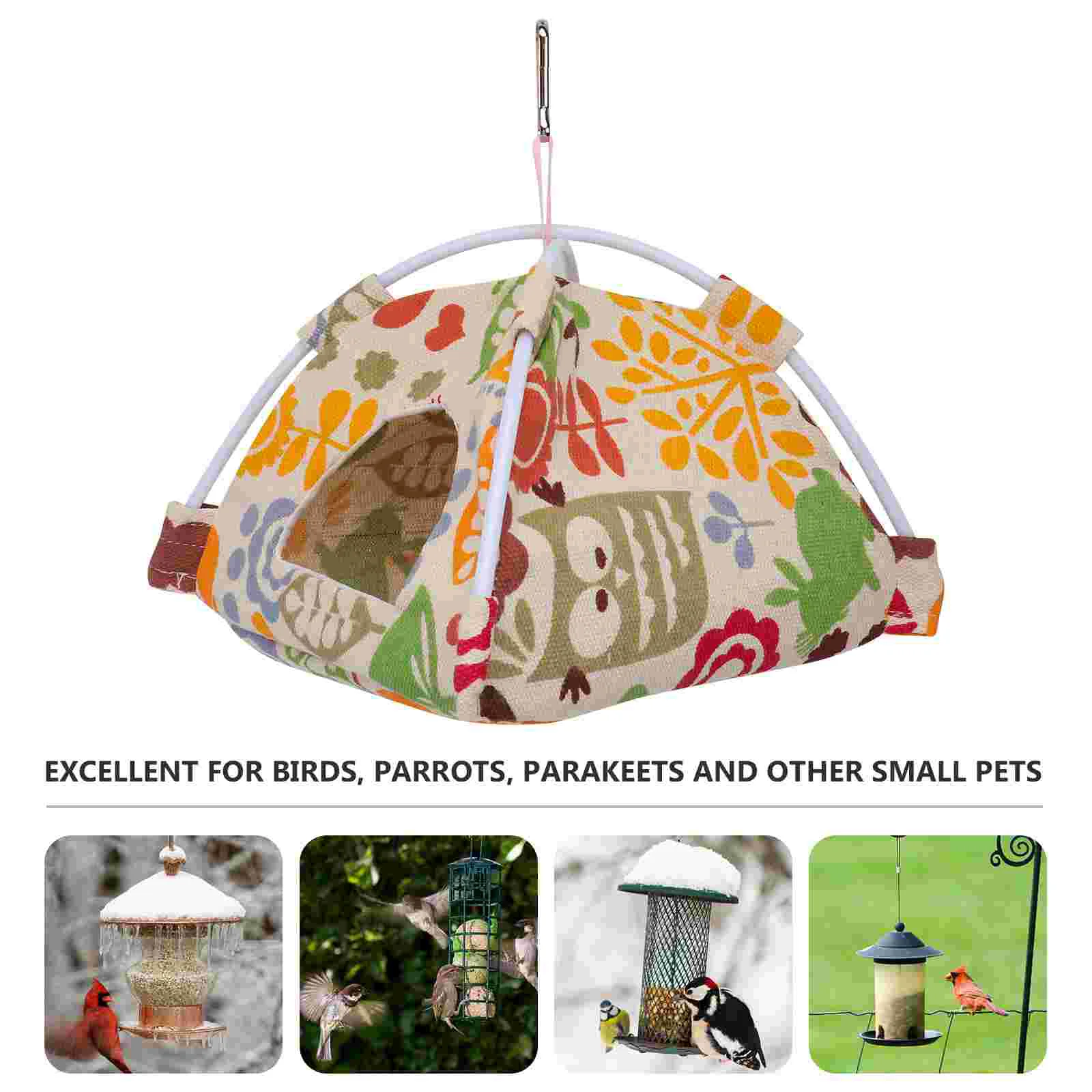 

Bird Bed Hanging Parrot Sleeping Tenthammock Pet Cage Parakeet Hut House
