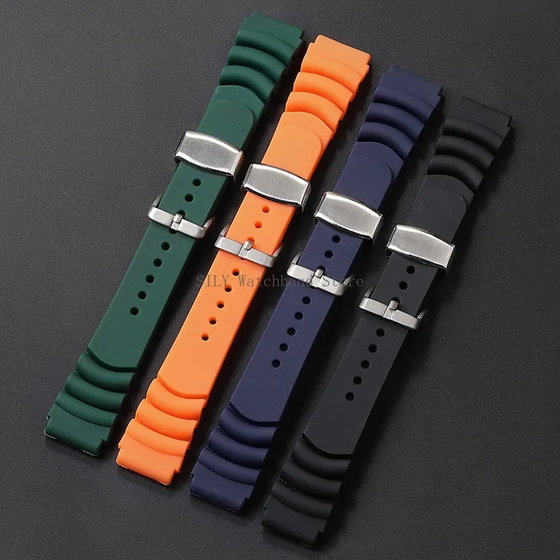 Силиконовый ремешок для часов Seiko SKX007/009 мужской и женский резиновый