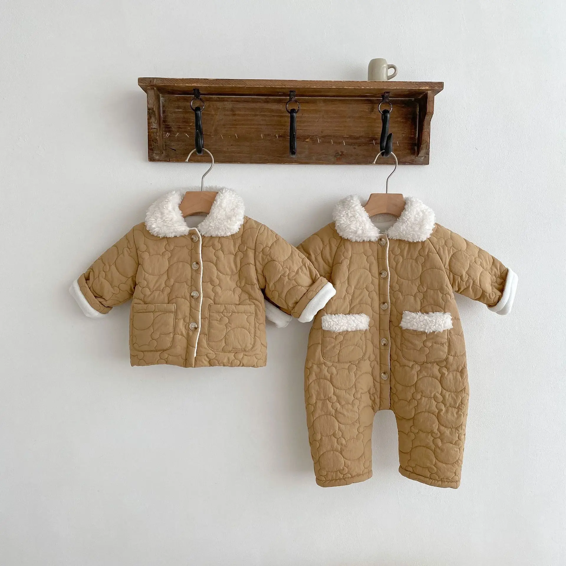 

Хлопковые однотонные комбинезоны, пуховая одежда для новорожденных, маленьких мальчиков и девочек, 2022, зимний костюм, зимний комбинезон, утепленная теплая верхняя одежда, 0-24 мес.