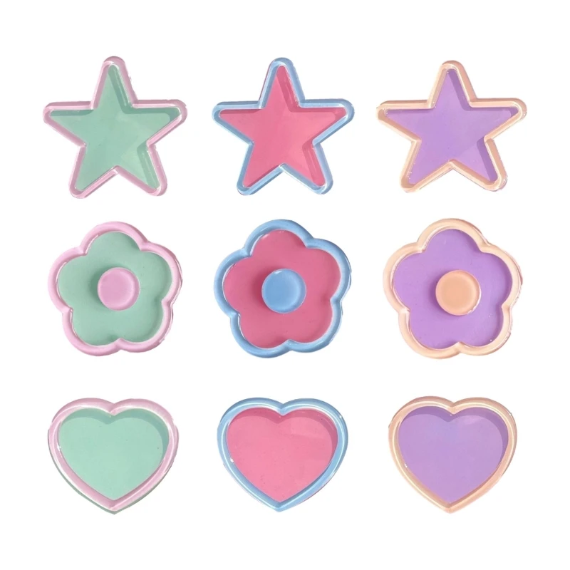 

Sweet Hair Clip Star/Flower/Heart Shape Duckbill Hairpin Clear Shining Hair Clip for Summer Hairpins for Teenagers T8NB