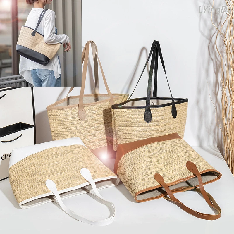 

Женская Соломенная Сумка LYingDa для подмышек, новая модная повседневная сумка через плечо большой вместимости в Корейском стиле