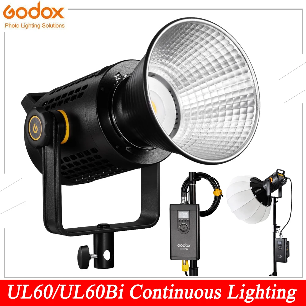 

Godox UL60 UL60Bi Photography Lights Bi-Color LED Video Photo Continuous Lighting 60W 5600K Silent Remote Control App Support