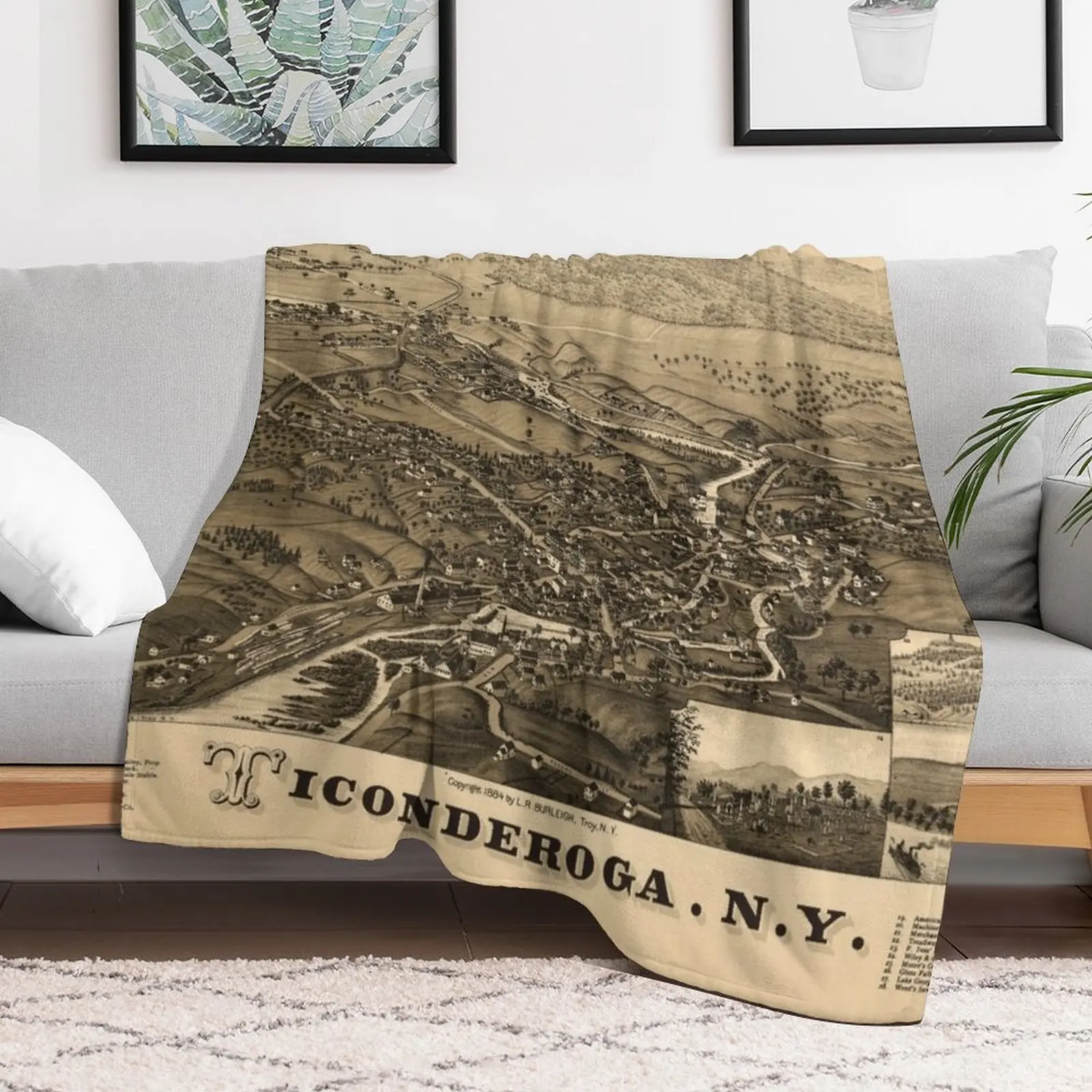 Фото Плед Ticonderoga, Нью-Йорк (1884), мягкий и теплый плед, подарок для мужчин, женщин и взрослых. №2