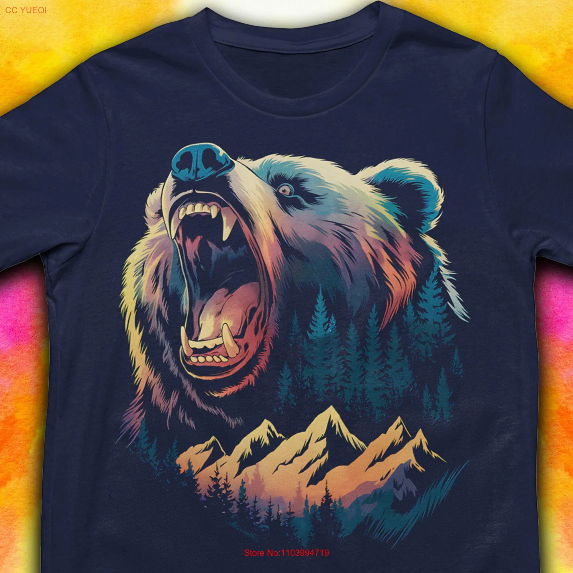 Футболка Black Bear Designs Polar Wilderness Nature Wild Face Лучшие длинные или короткие рукава