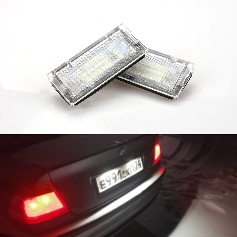 

2PCS 12V Canbus Led License Plate Light White For BMW E46 4D 1998-2003 No Error LED License Number Bulb Lamp
