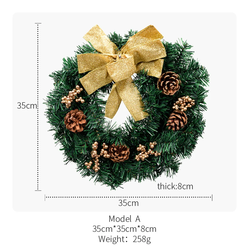 

Garland Wreath 35cm Artificial Christmas Decoration Door Wreath Garland Hanging Decor Unfading Christmas Decoration