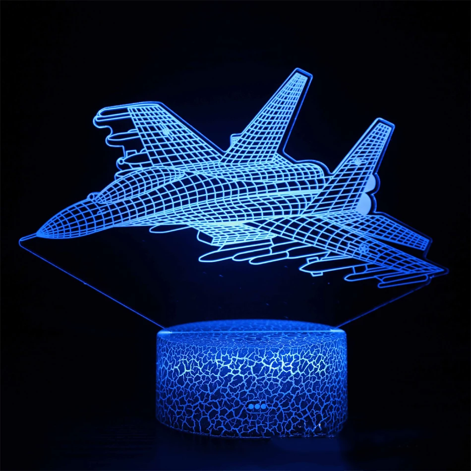 

Украшения для 3D-моделей самолетов, маленькие ночники, светодиодные настольные лампы, креативные трехмерные подарки на день рождения для ма...