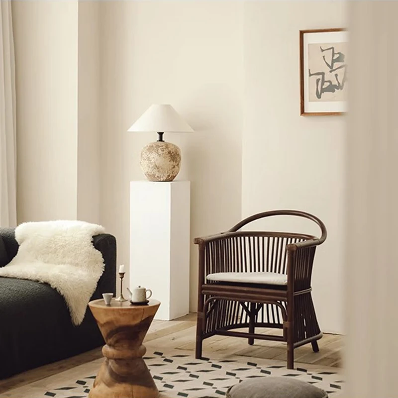 Обеденный стул из натурального ротанга сотканный вручную для гостиной кабинета