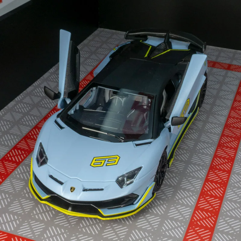 Модель автомобиля Lamborghini Aventador SVJ из сплава металла, масштаб 1:24, с открывающимися дверями и багажником, со звуковыми и световыми эффектами, подарок для любителей суперкаров. (art.: 3920d994fdb7a) - 3920d994fdb7a