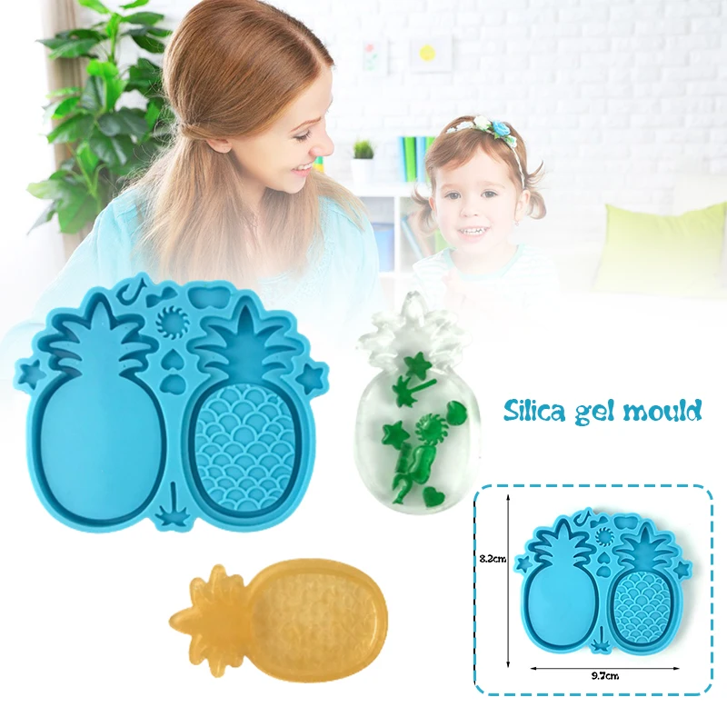 

DIY Pendant Soft Stencil Pineapple Shaped Flowing Decor Silicone Casting Die Craft Supplies JAN88