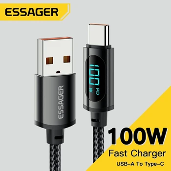 Essager USB Type C Cable For Huawei Honor Xiaomi Samsung Super Charge 66W/100W Fast Charging USB C Charger Data Cable Wire Cord 1