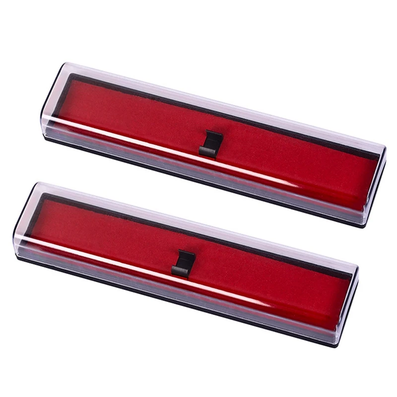 

2X Fountain Pen Packing Box Single Pen Box Clear Lid Pen Case Gel Pencil Case Oval Stationery Organizer School Office A