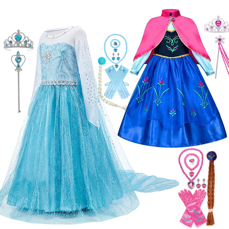 Костюм Эльзы Холодное сердце из фильма Эльза костюм и Анны с блестками 2