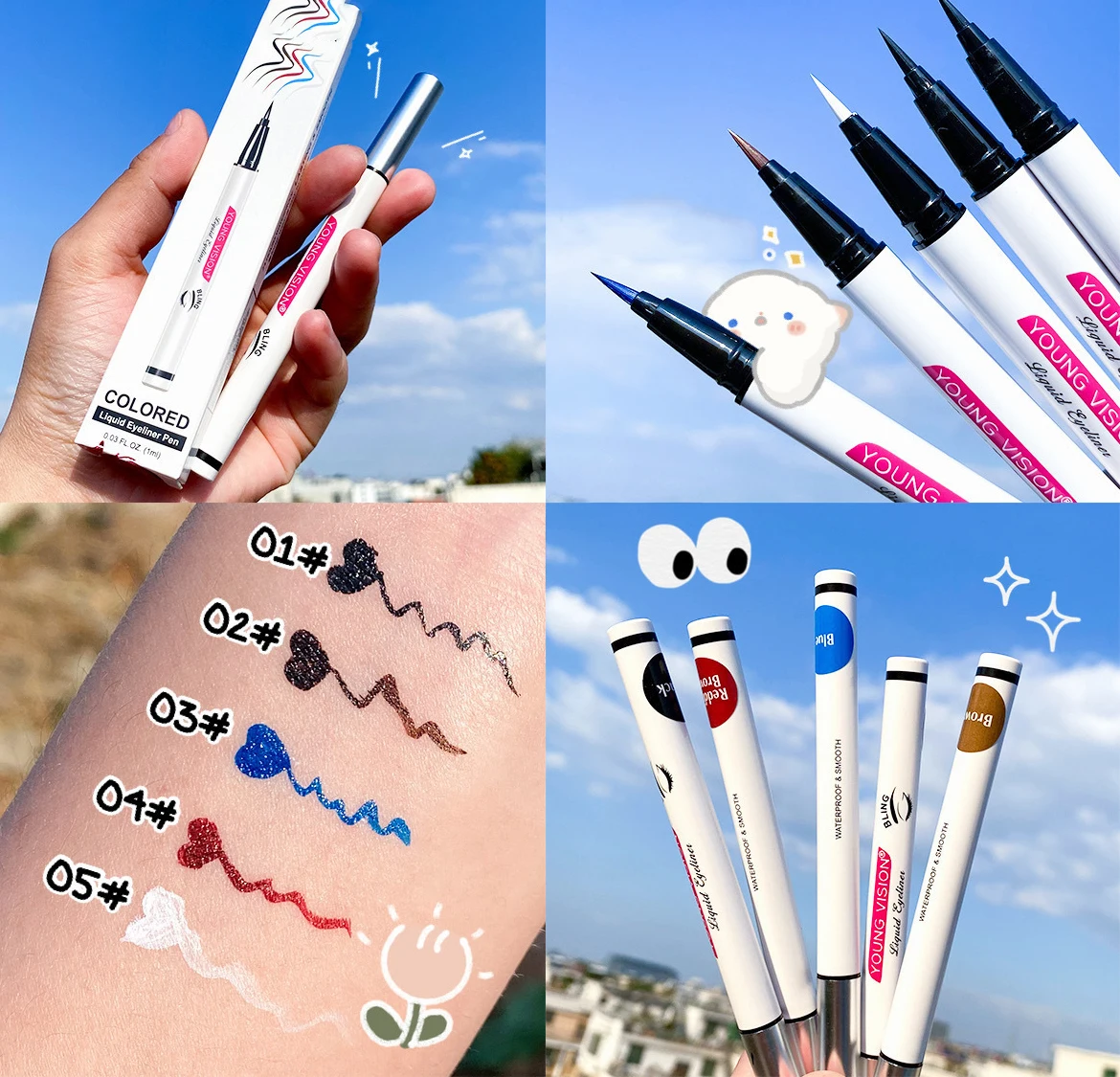

5 Colors Liquid Matte Eyeliner Pencil Long Lasting Waterproof Easy To Wear High Pigment Eye Liner Pen Eye Beauty Makeup Tools