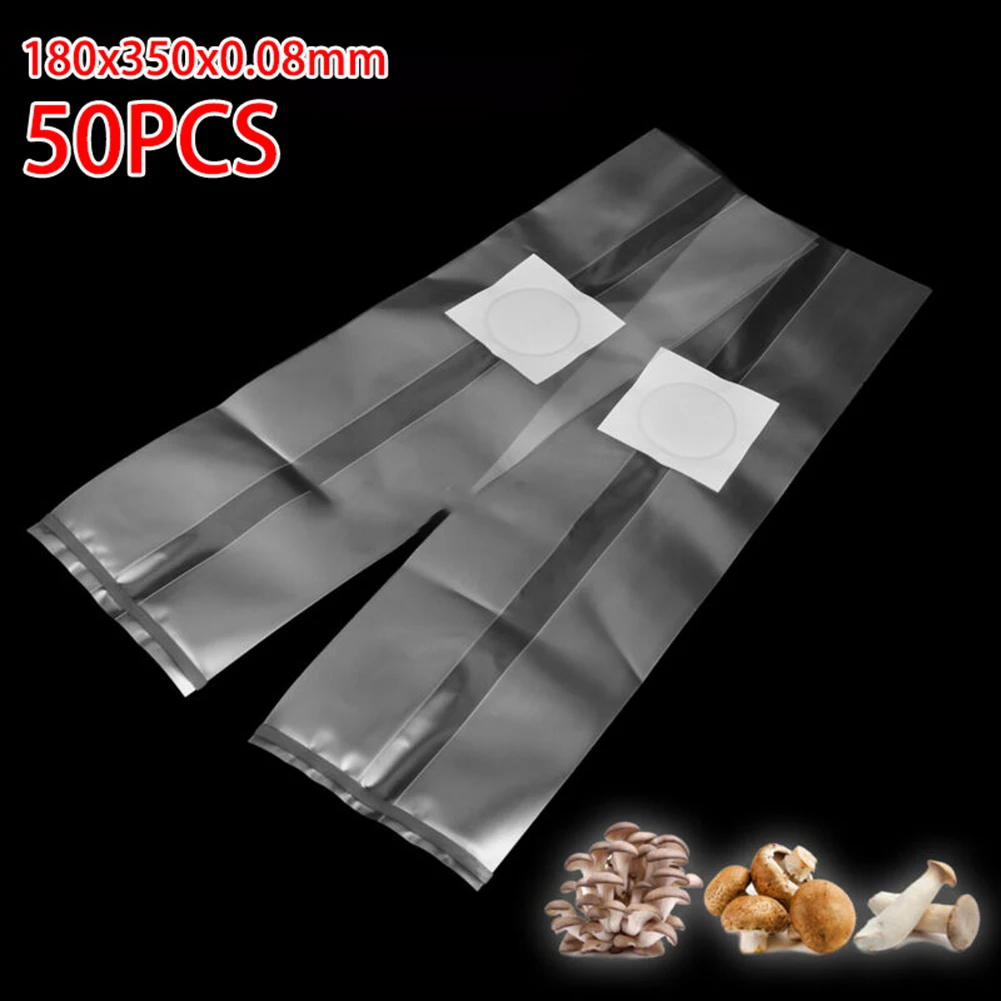 

50 PCS PVC Mushroom Spawn Grow Bag Substrate High Temp Pre Sealable For Running Spawn Increase The Amount Of Mushrooms