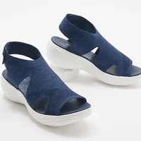 2022 summer new foreign trade large size hollow sandals outer wear flat bottom thick bottom fashion flying woven open toe casual