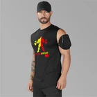 Мужская спортивная майка без рукавов, с круглым вырезом