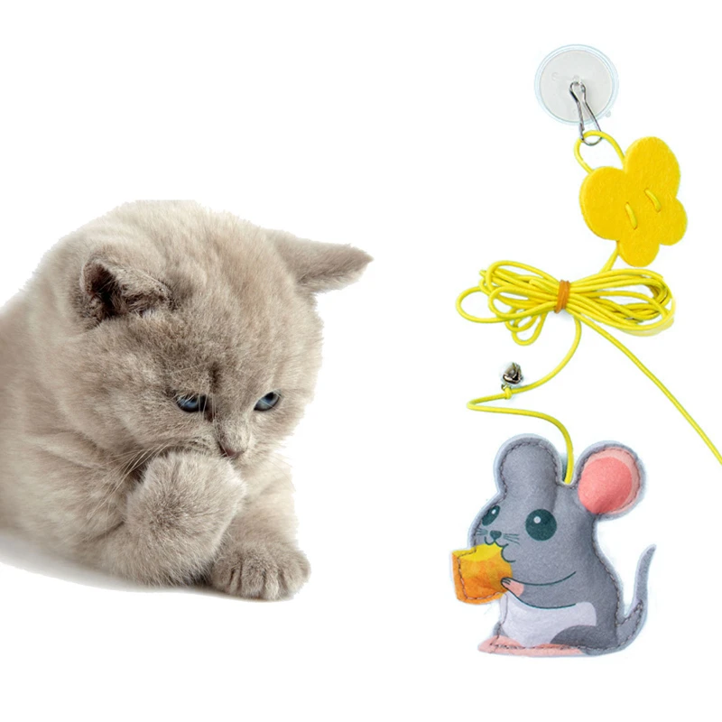 

Pet Cat Toys Elasticity Retractable Hanging Door Type Interactive Toy For Kitten Mouse Catnip Scratch Rope Toy Pet Supplies