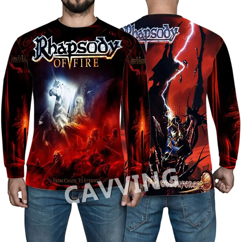 Rhapsody of Fire Band толстовки с 3D принтом круглым вырезом Стильные топы в стиле