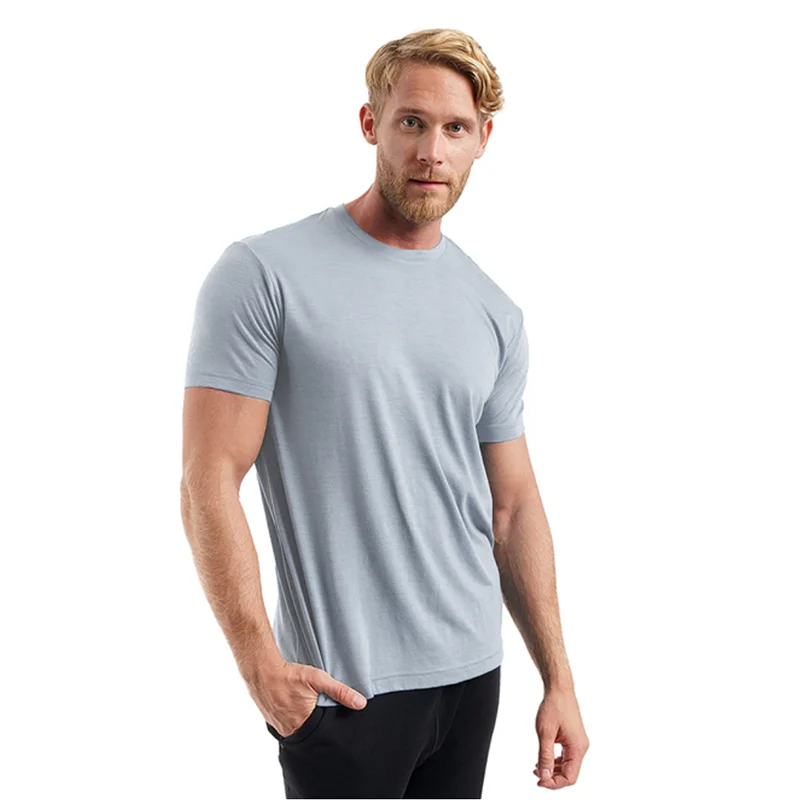 

A2521 Superfine Merino Wool T shirt Men's Base Layer Shirt Wicking Breathable Quick Dry Anti-Odor No-itch USA Size