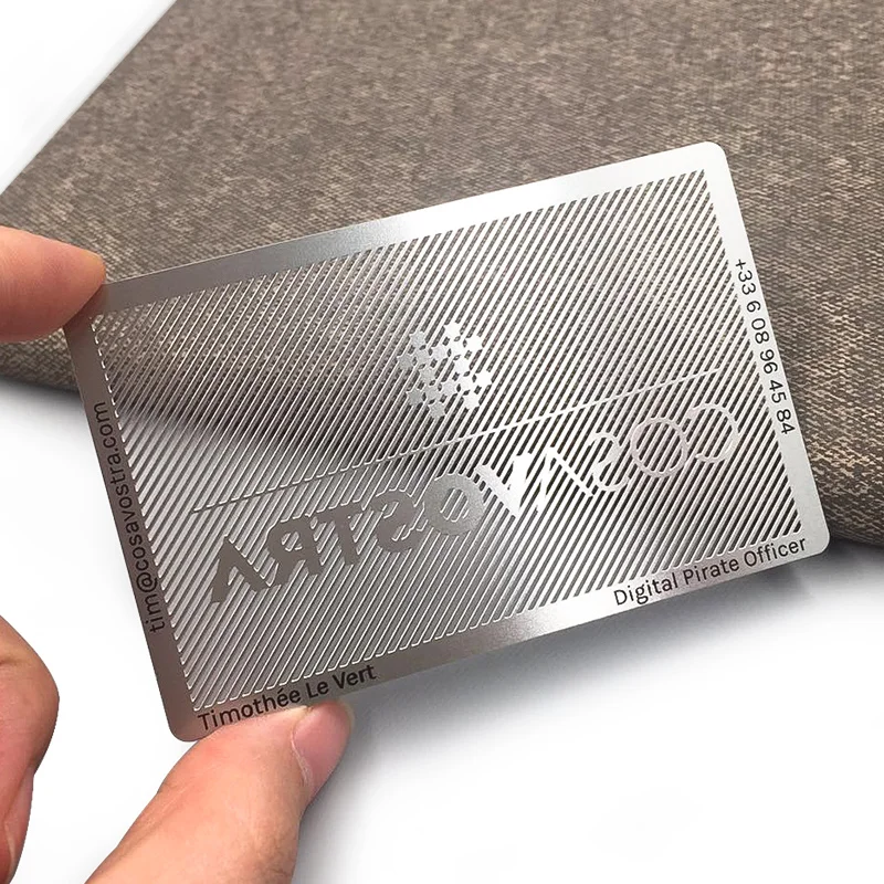 

Polished stainless steel metal cards custom logo engraved membership cards vip metal