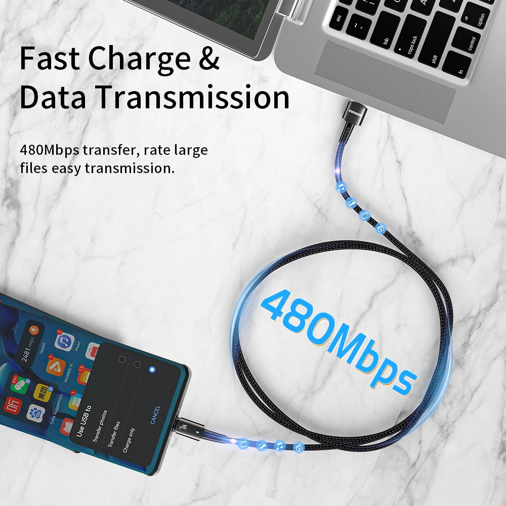 Кабель зарядный Essager 7A/100 Вт USB Type-C 100 |