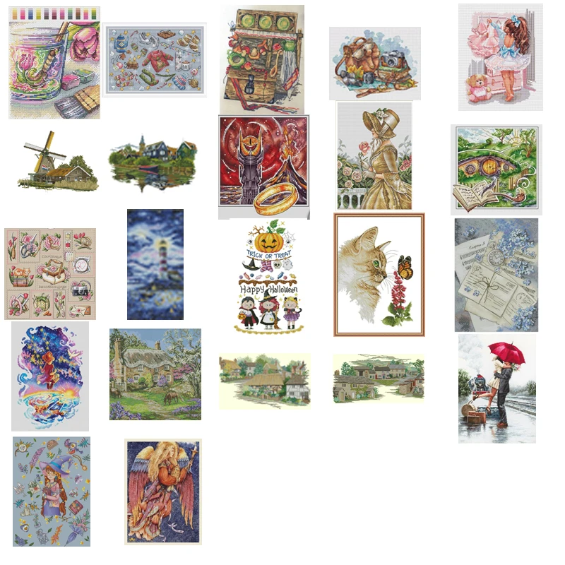 

Country cottage Cross Stich Embroidery set Electronic drawing Cross Stich Needlework PDF by Email