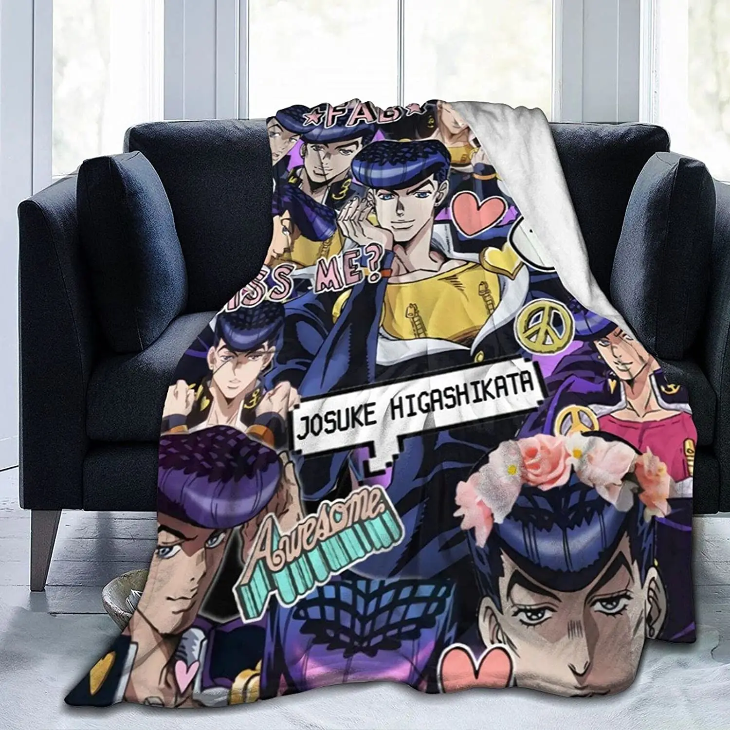 

Jotaro Kujo Fluffy Soft and Comfortable Blanket, Anime Warm Embrace of Sympathy