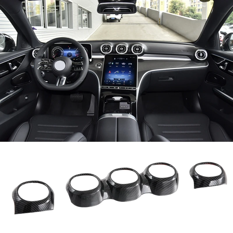 

3PCS ABS Carbon Fiber Interior Air Vent A/C Outlet Cover Trim for Mercedes-Benz C-Class W206 C260 2022