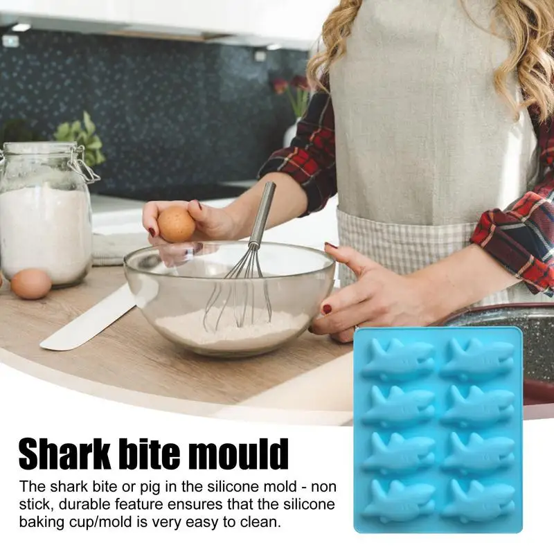 

Silicone Shark Bites Mold DIY Fondant Chocolate Molds Heat Resistant Handmade Bakeware Mould Tool For Cupcake Jelly Cookie