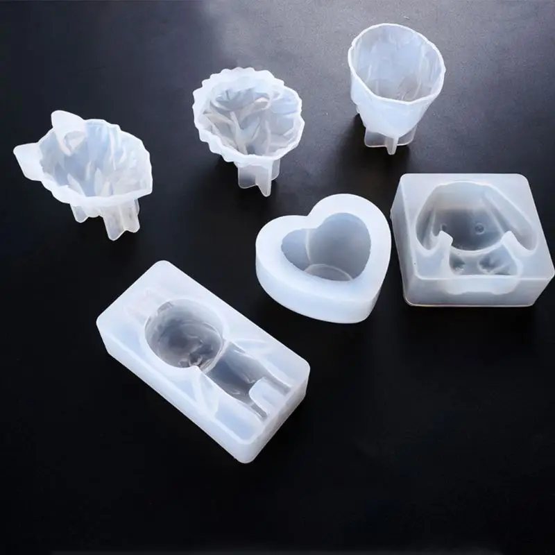 

6 Styles 3D Cartoon Heart Wolf for Head Lion Animal Shape High Mirror Silicone