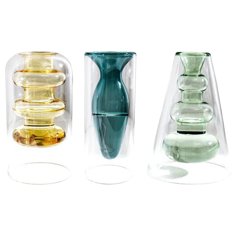 

Indoor Nordic Home Desktop Decoration Glass Vase Hydroponic Flower Glass Vase With Flower Seat Living Room
