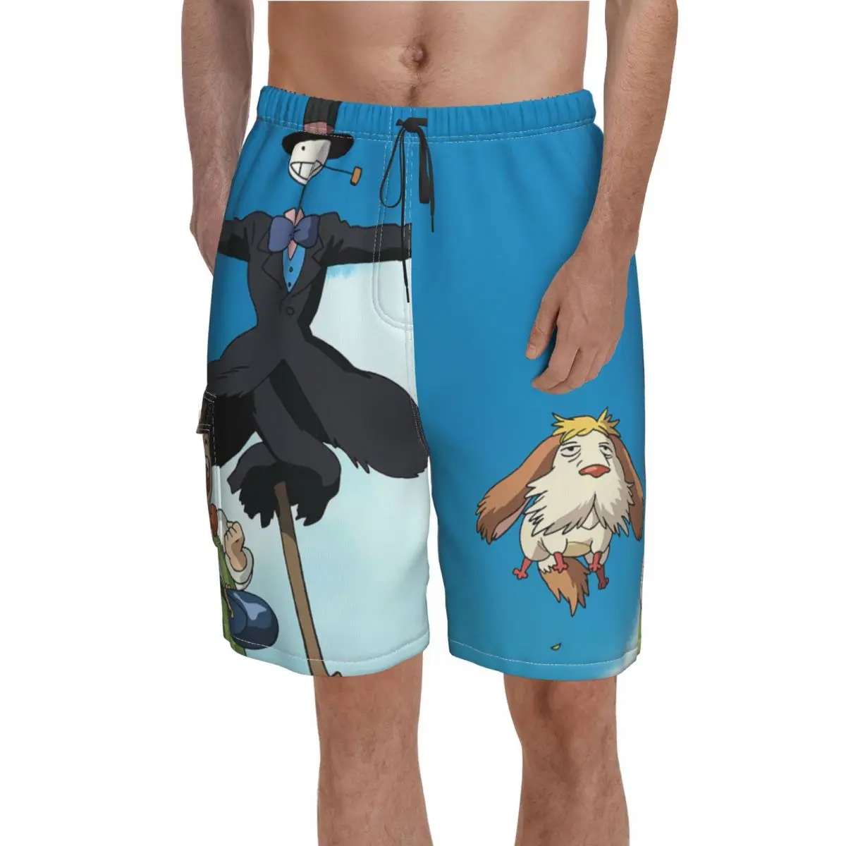 

Markl Turnip Head Board Shorts Howls Moving Castle Polyester Swimming Trunks Bathing Pattern Men Swim Trunks