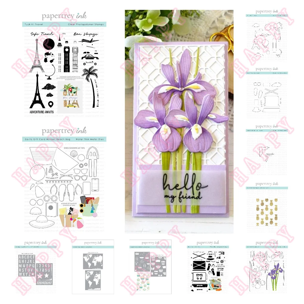

Metal Cutting Dies Stamps Flowering Tree Luggage Decoration For DIY Scrapbook Diary Album Paper Template Card Embossing Handmade