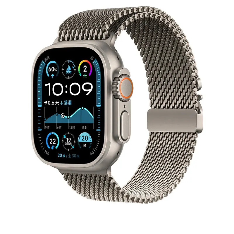 Ремешок Correas для часов Apple watch ultra 2 1 Титановый миланский ремешок-петля серии 10