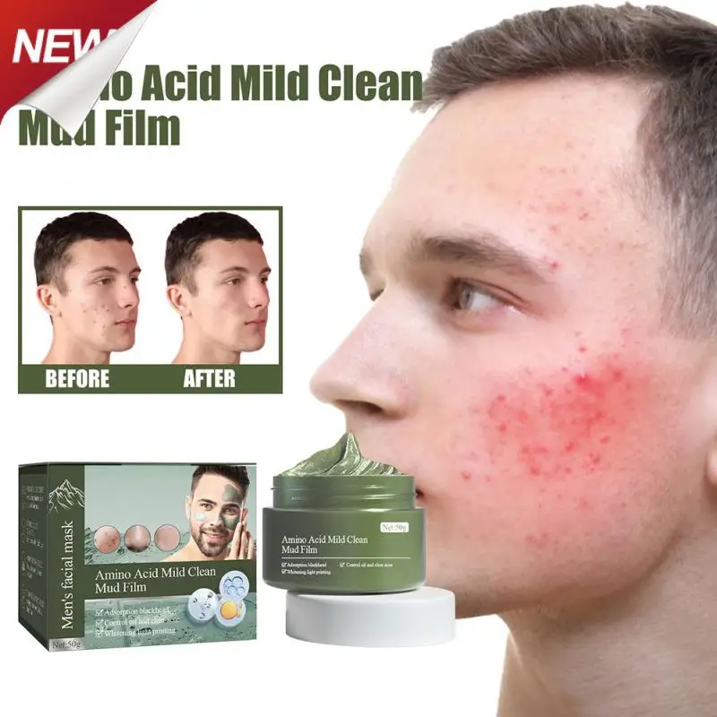 

Amino Acid Mud Mask Deep Cleansing Pores Remove Blackhead Acne Clay Face Mask Oil-Control Nourish Moisturizing Facial Skin Care