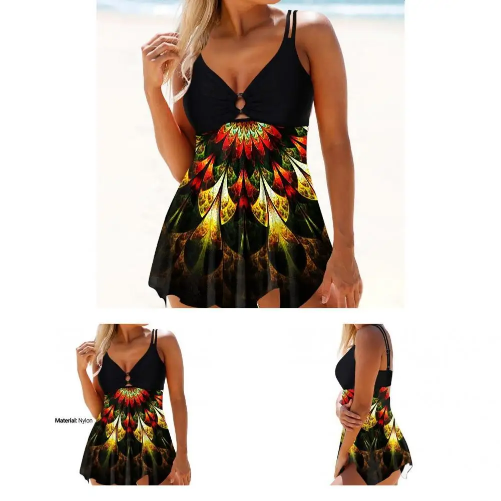 

Gorgeous Swimsuit Wireless Hollow Out Lady Monokini Contrast Color Bathing Suit