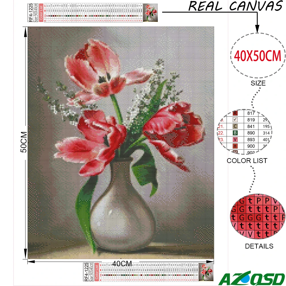 Алмазная мозаика с цветочным рисунком |