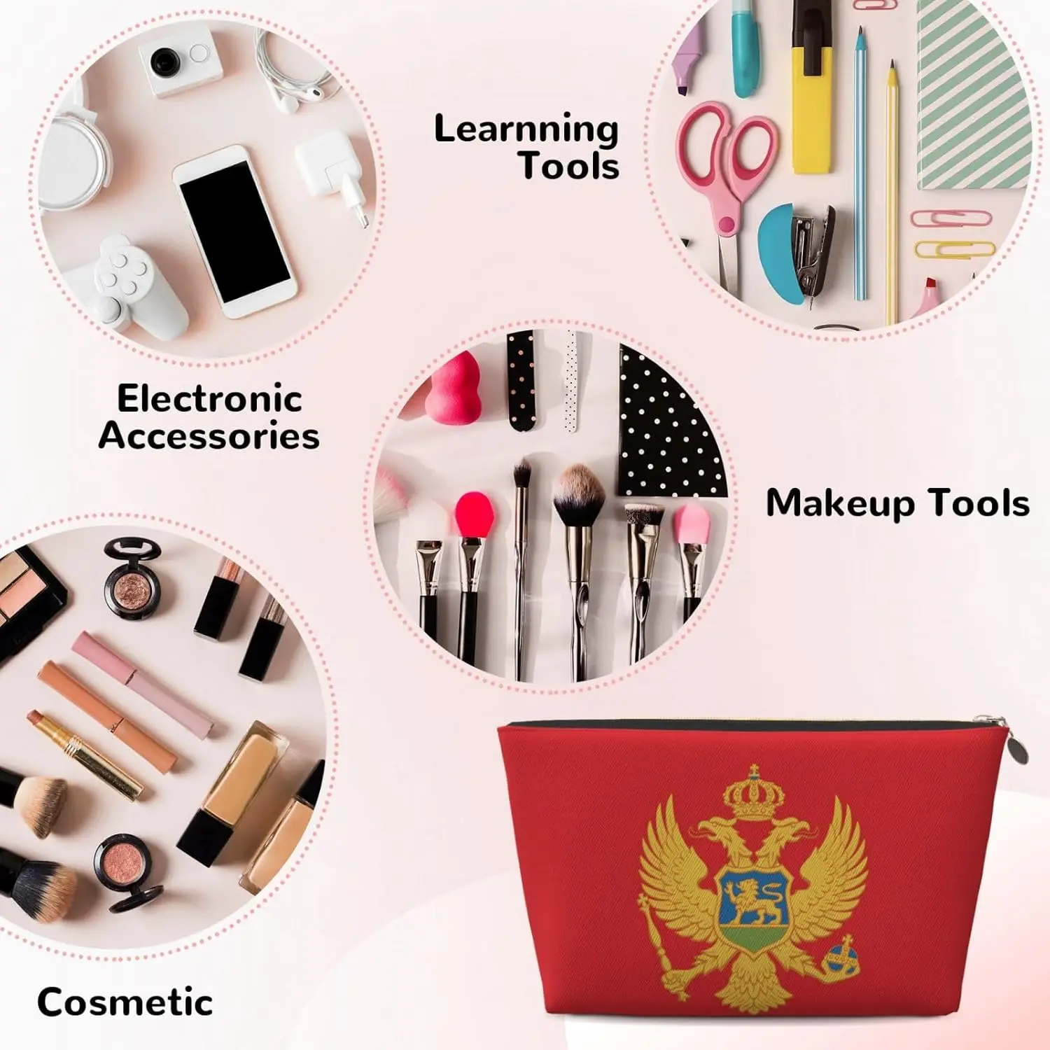 Xoegrin флаг Кожаная дорожная косметичка-органайзер многоразовых косметических